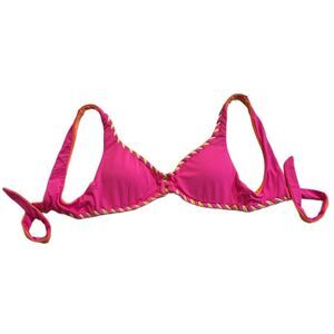 BECCA by Rebecca Virtue Women's Camille Hot Pink/Neon Orange Bikini Top Size L